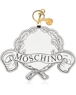 Moschino Leather Keychain - White
