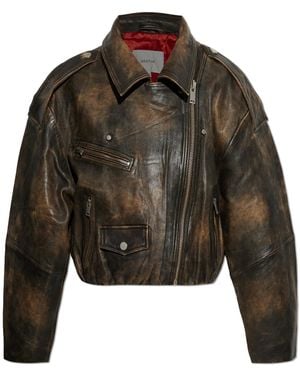 Gestuz Leather Jacket 'Gzdiana' - Black