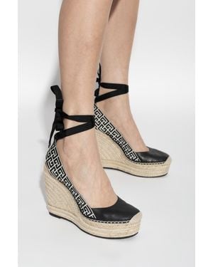 Balmain Wedge Sandals Alex Monogram - Natural