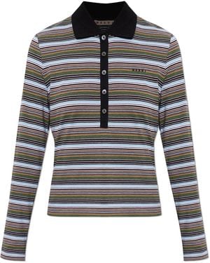 Marni Long-Sleeve Polo - Black