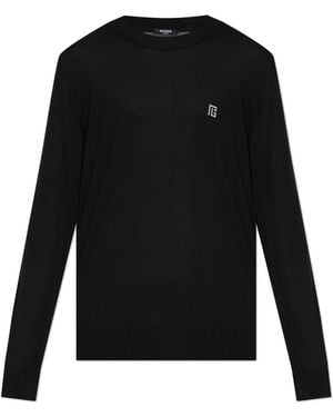 Balmain Jumper With Logo - Black