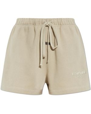 Fear Of God Shorts With Printed Logo, - Natural