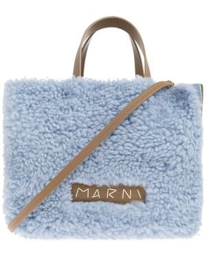 Marni Furry Handbag, - Blue