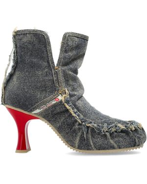 DIESEL Heeled Ankle Boots 'D-Woodstock' - White