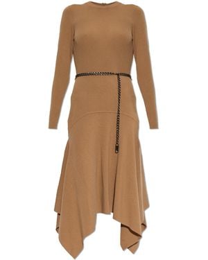 MICHAEL Michael Kors Wool Dress With An Asymmetrical Cut - Natural