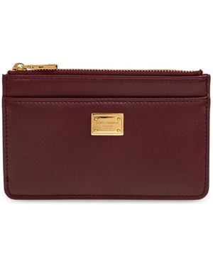 Dolce & Gabbana Leather Card Holder - Purple