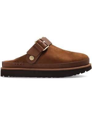 UGG Leather 'Goldenstar Villa Clog' Shoes - Brown