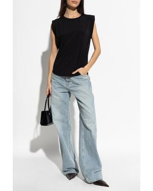 MICHAEL Michael Kors T-Shirt With Shoulder Pads - Black