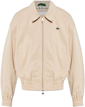 Lacoste Cotton Jacket With Logo Patch - Natural