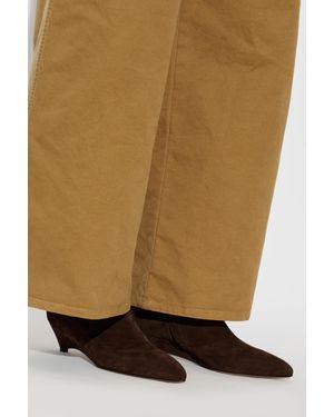 Jil Sander Suede Wedge Ankle Boots - Brown
