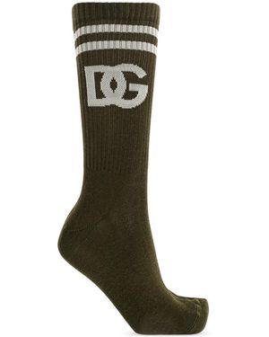 Dolce & Gabbana Socks With Logo - Green