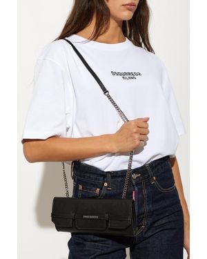 DSquared² Leather Clutch "Twin" - White
