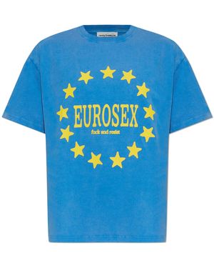 Carne Bollente T-Shirt With Print - Blue