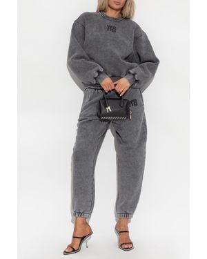 T By Alexander Wang Sweatshirt With Printed Logo - Gray