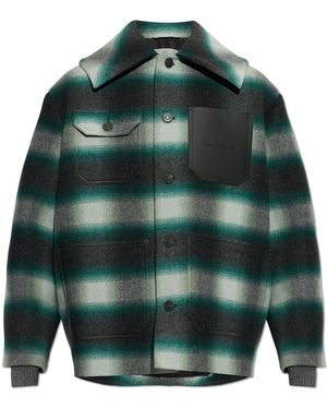 Balenciaga Wool Jacket With Logo - Green