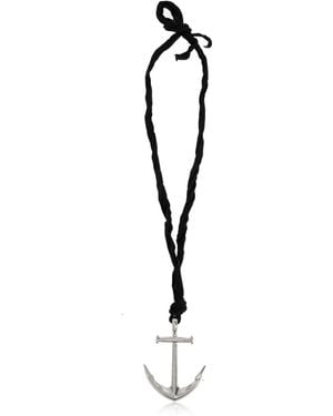 Balenciaga Necklace With Anchor-Shaped Pendant - Black