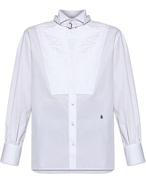 McQueen Shirt With Stand Collar - White