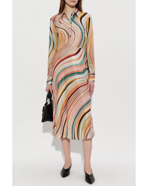 Paul Smith Dress With Stripe Pattern - Natural