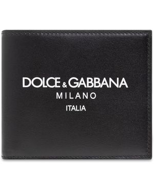 Dolce & Gabbana Leather Wallet With Logo - Black