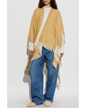Burberry Poncho With Logo - Blue
