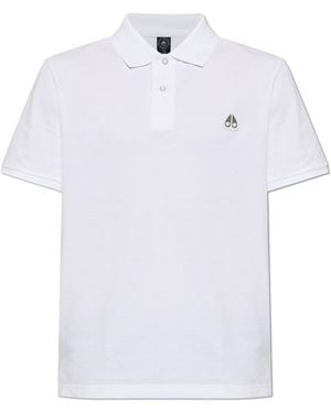Moose Knuckles Polo Shirt With Logo Patch - White