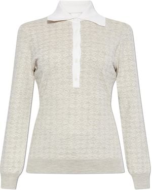 Givenchy Sweater With Polo Collar - White