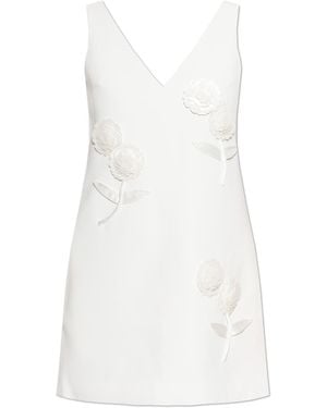 Self-Portrait Short Dress With Appliqués - White