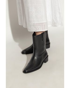 Tory Burch Leather Ankle Boots - Gray