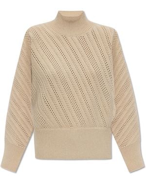 Fendi Jumper With Stand-Up Collar - Natural
