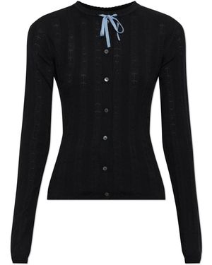 Marni Cardigan With Decorative Knit - Black