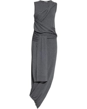 JW Anderson Asymmetrical Dress With Tie - Grey