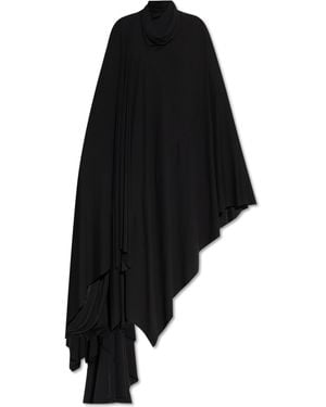 Balenciaga Oversize Dress With A Stand-Up Collar - Black