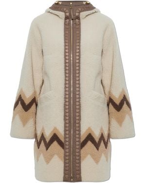Bogner 'Niva L' Shearling Coat - Natural