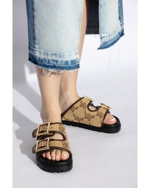 MCM Slides With Visetos Pattern - Blue