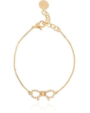 Ferragamo Bracelet With A Charm Featuring Shimmering Crystals - Metallic