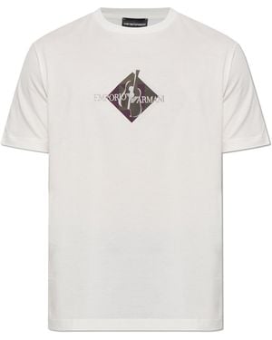 Emporio Armani T-Shirt With Embroidered Logo - White