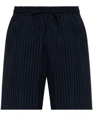 Emporio Armani Shorts With Logo Patch - Blue