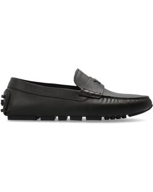 Emporio Armani Leather Loafers - Black