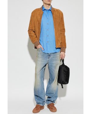 Palm Angels Linen Shirt - Blue