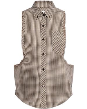 Versace Vest With Raw Finish - Brown