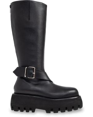 McQueen Leather Platform Shoes 'Sofa' - Black