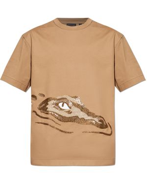 LACOSTE RUNWAY T-Shirt With An Applique - White