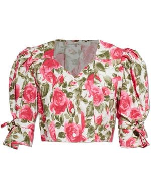 Chloé Short Top With A Floral Motif - Red