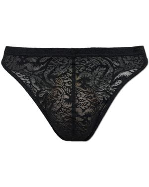 Hom Lace Thongs From The "Temptation" Collection - Black
