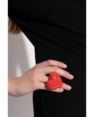 Moschino Heart-Shaped Ring - Black