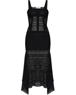 McQueen Lace Dress With An Asymmetric Cut - Black