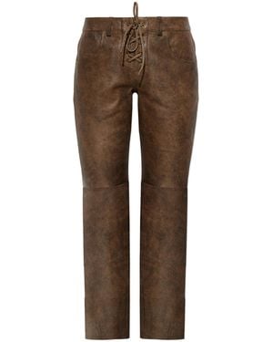 Isabel Marant “Vanel” Leather Trousers - Brown