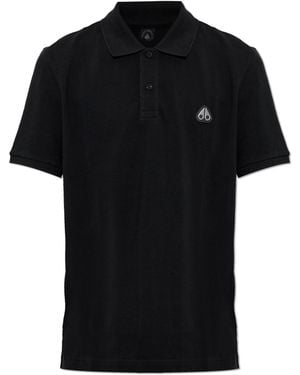 Moose Knuckles Polo Shirt With Applied Logo - Black