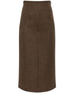 Maison Margiela Virgin Wool Skirt - Brown