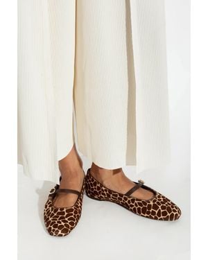 Kate Spade "Halo" Ballerinas With Giraffe Motif - Natural